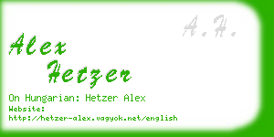 alex hetzer business card